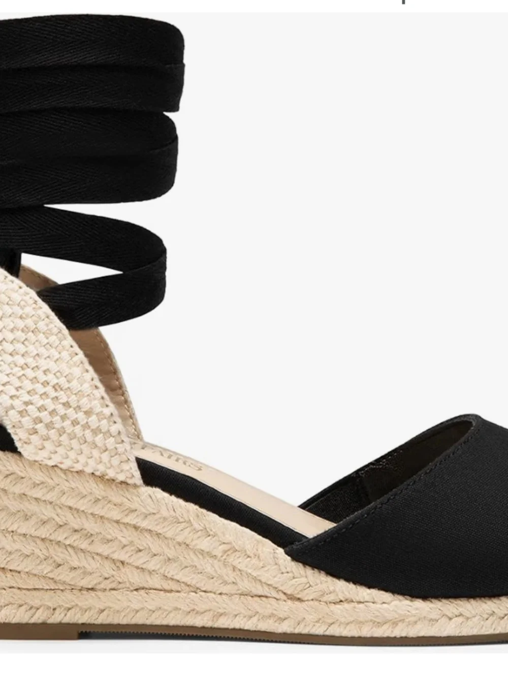 Dream Pairs Black Espadrille Tie-Back Wedges